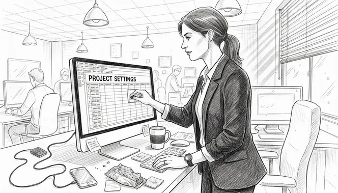 Project manager configuring team settings