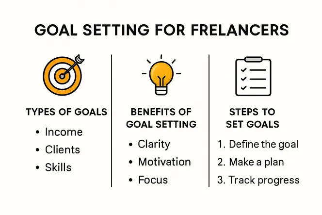 Infographic about goal setting strategies for freelancers