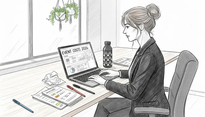 Manager reviewing budget dashboard in workspace