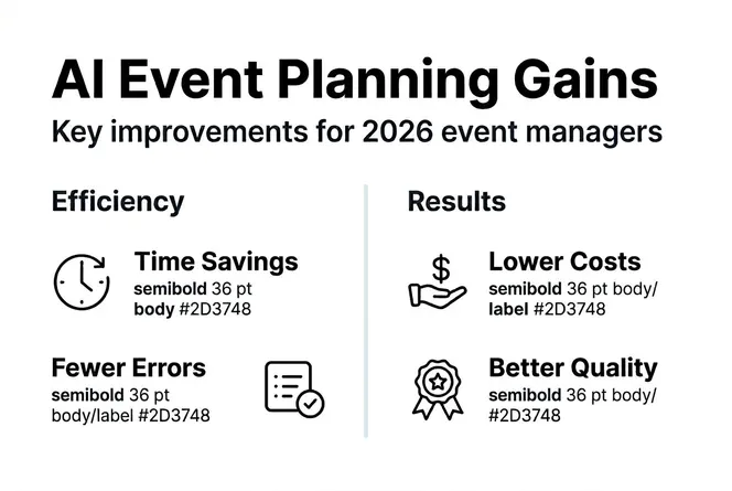 Infographic showing AI event planning benefits