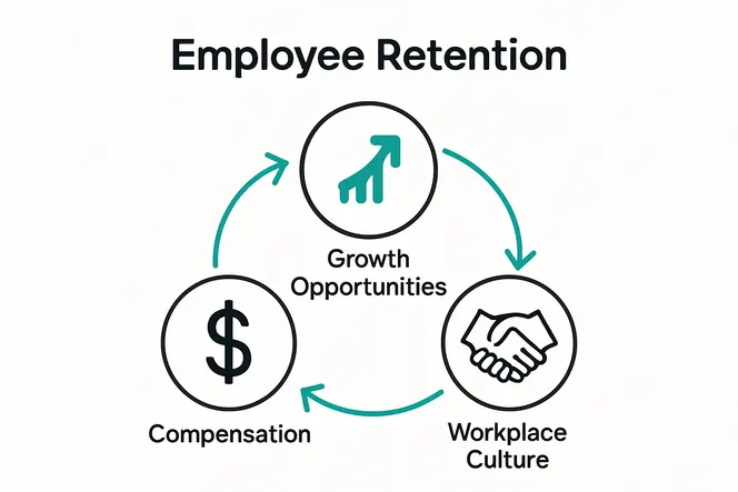 Infographic of key factors influencing retention